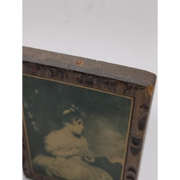 Vintage Wood Block Print Set Age of Innocence Sir Joshua Reynolds Boy Girl - Picture 5 of 7